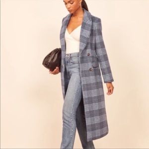 NEVER WORN reformation york blue coat